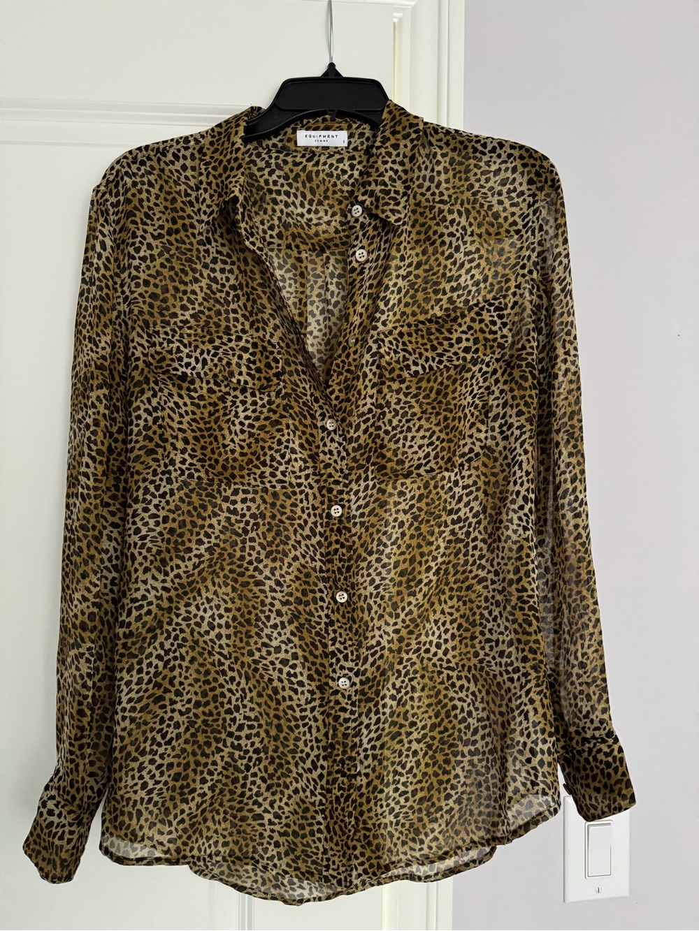 Equipment Leopard-Print Silk Button-Down Shirt - Brown/Black